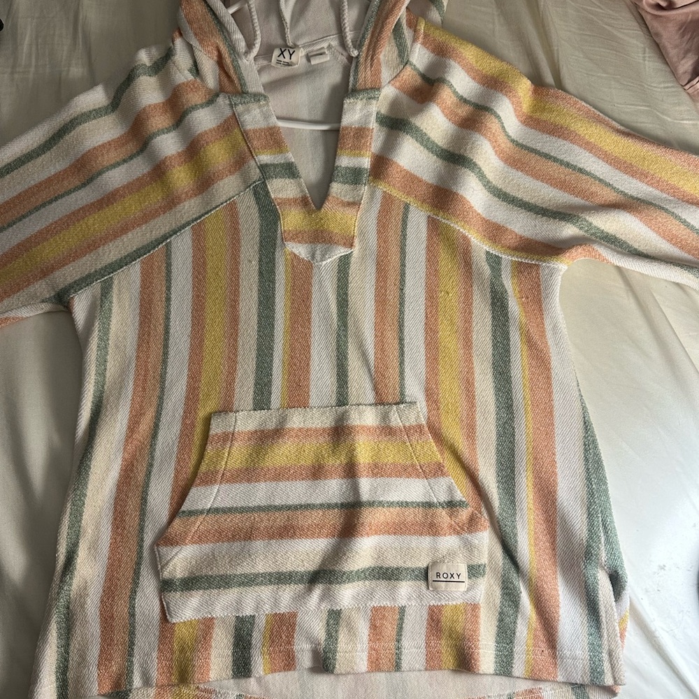 Roxy Women's V-Neck Striped Sweater - Pastel Multicolor